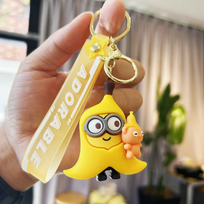 Wholesale Cartoon keychain PVC rubber pendant figurine