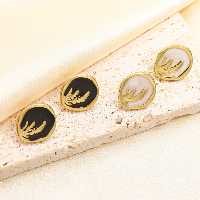 Wholesale Rice Grain Geometric Stud Earrings Titanium Steel Earrings