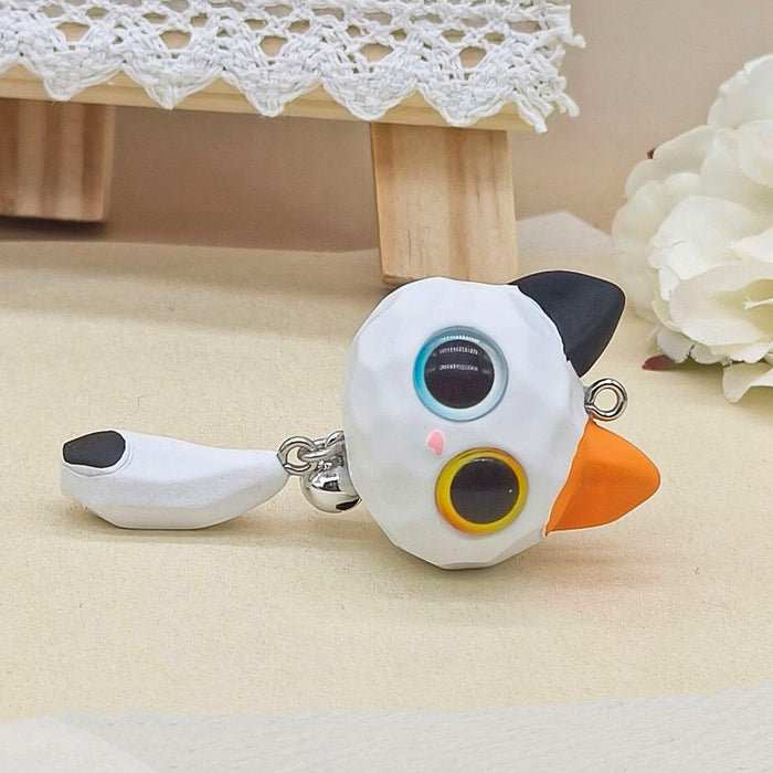 Wholesale Resin Big Eye Cat Head Keychain Stereo Cat Doll Pendant Car Backpack Pendant Small Gift