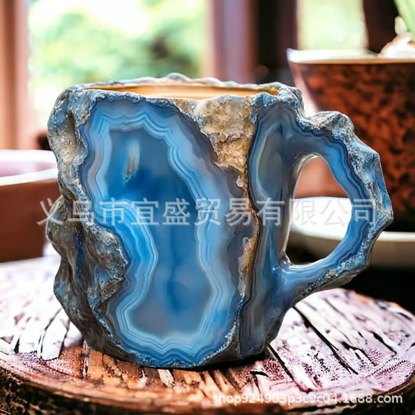 Wholesale Mineral Crystal Coffee Mugs Resin Crafts Imitation Mineral Crystal Coffee Cups JDC-CUP-YS001