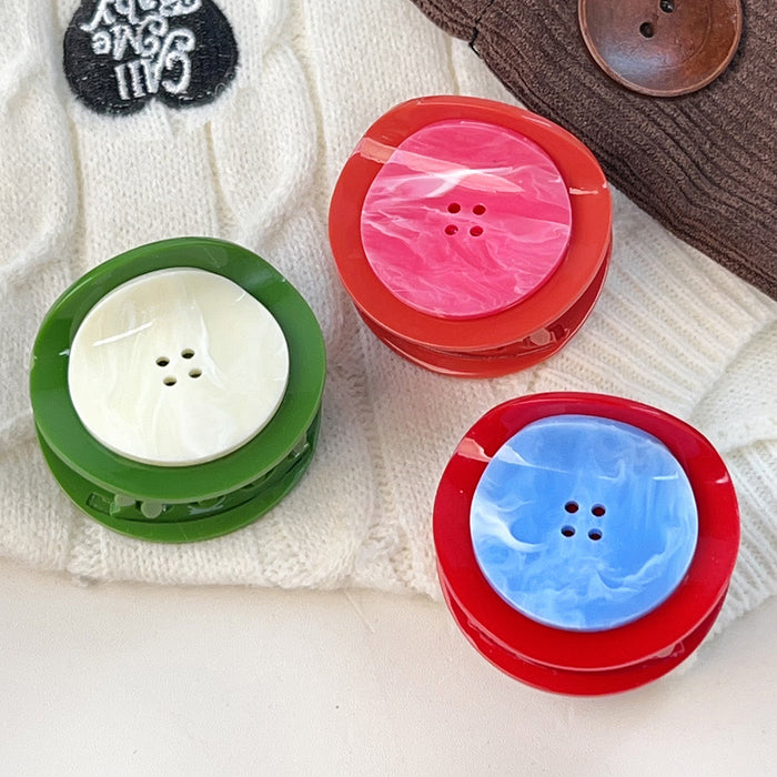 Wholesale Dopamine Color Button Hair Claw Clip Acrylic Fashion Hair Accessory for Everyday Wear and Gifts