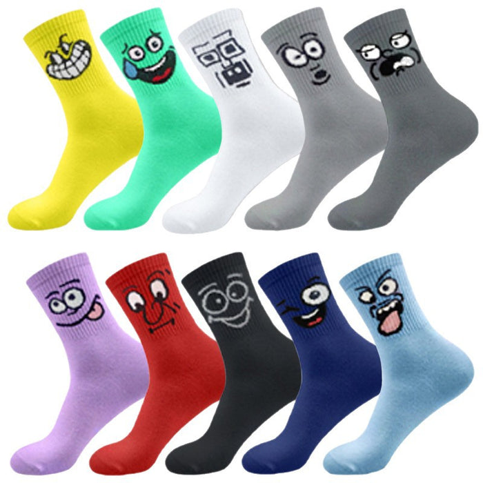 Wholesale funny expression candy color student socks spring and autumn summer breathable socks