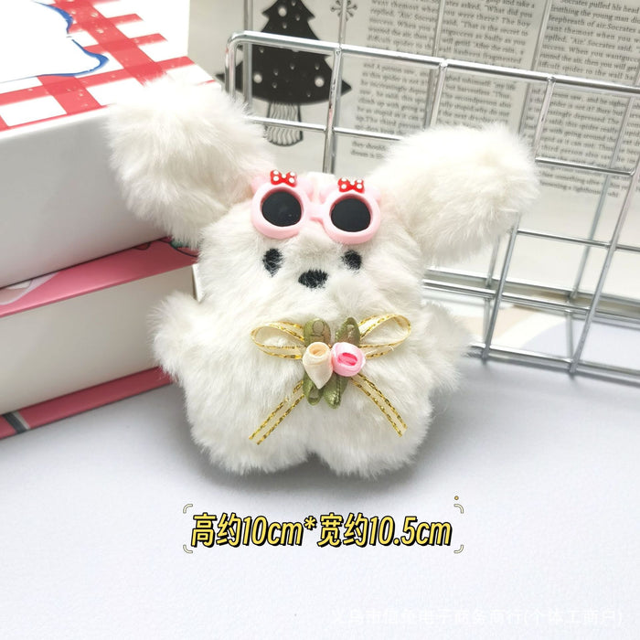 Wholesale Cute Flying Rabbit Plush Pendant Bow Rabbit Doll Keychain Pendant Flying Dog Glasses Rabbit Doll