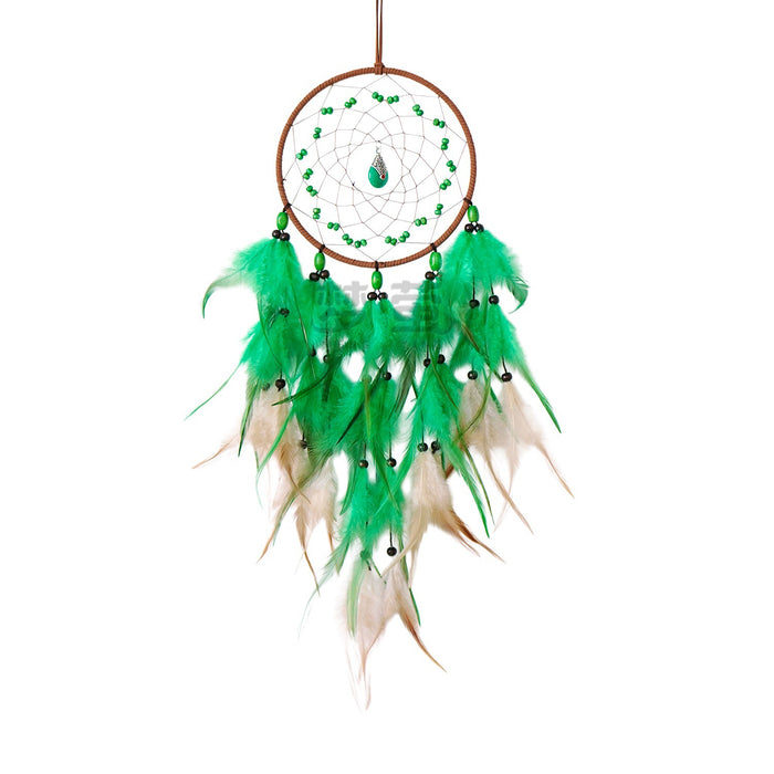 Wholesale Feather Dream Catcher Turquoise Black Wall Hanging Decorative MOQ≥2