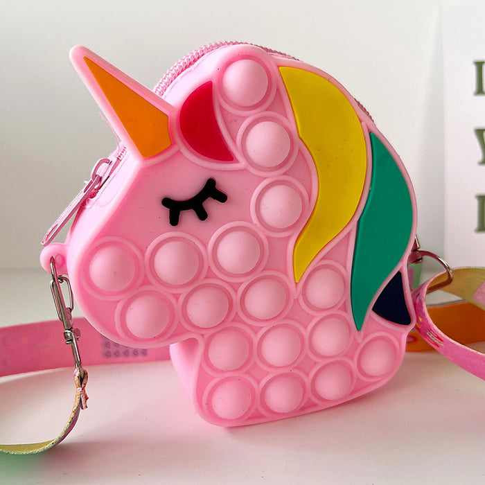 Wholesale New product: Cartoon silicone coin purse, mini crossbody bag, storage bag