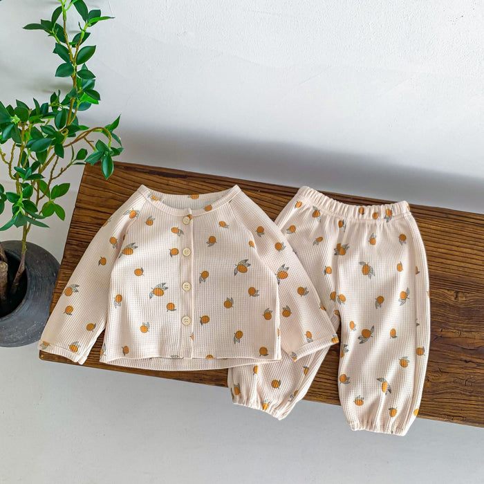 Wholesale Long Sleeve Waffle Top Pants Baby Clothes Set JDC-BC-WeiNiS014