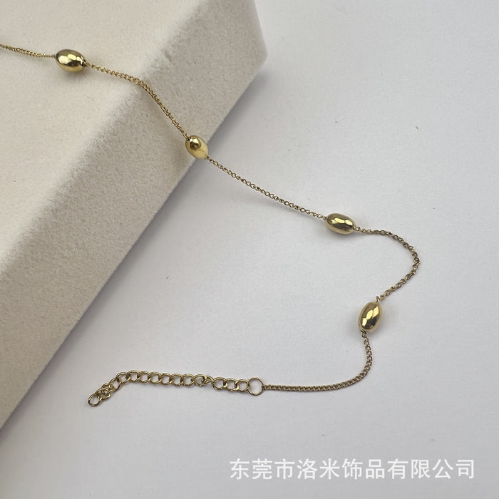 Wholesale Unique and niche gold bean bracelet with fashionable and minimalist design