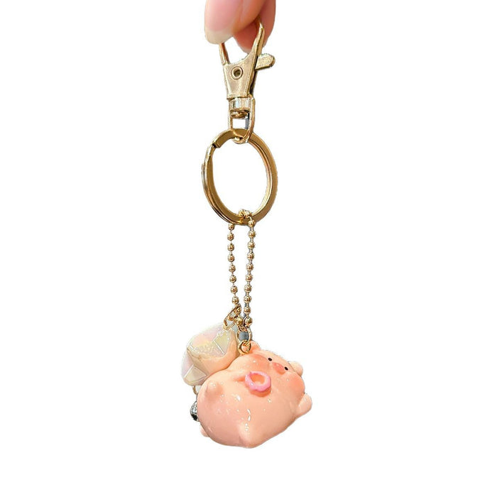 Wholesale Cute Piggy Keychain Cute Female Couple Bag Pendant Doll Machine Doll Car Pendant