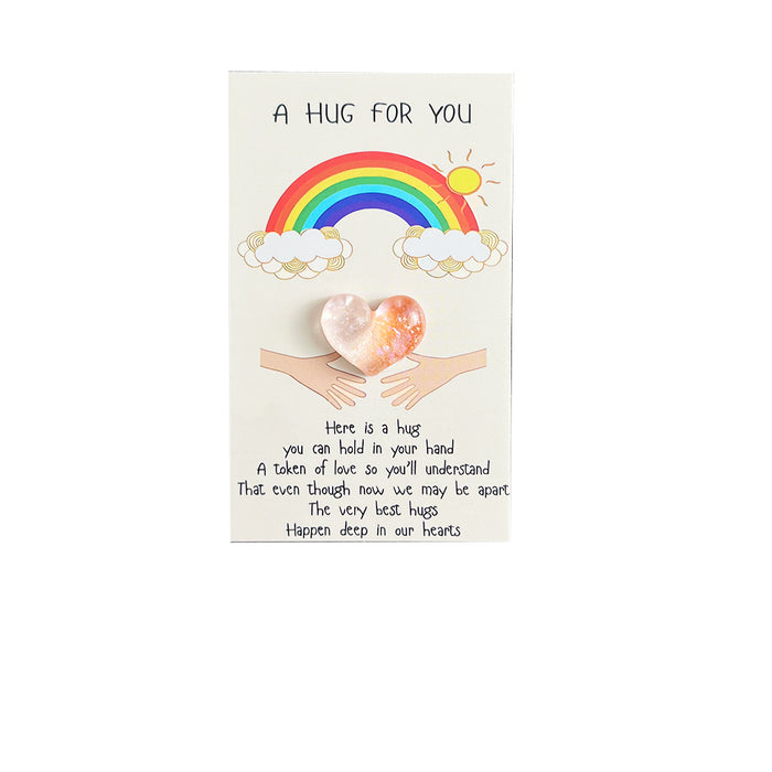 Wholesale Rainbow Gradient Heart Resin Pocket Decorations Hug Card