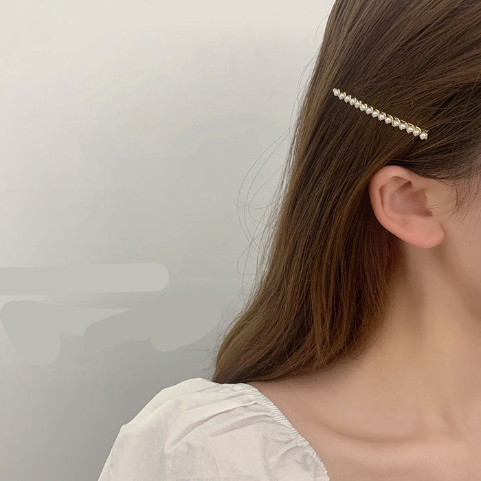 Wholesale  Small Pearl Hairpin Women's Fragmented Hair Bangs Clip One-character Clip Hairpin Clip Headdress Clip