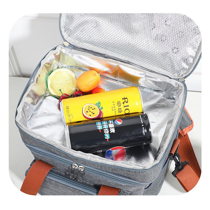 Wholesale Double-layer lunch bag printed insulation bag ice bag for picnic insulation