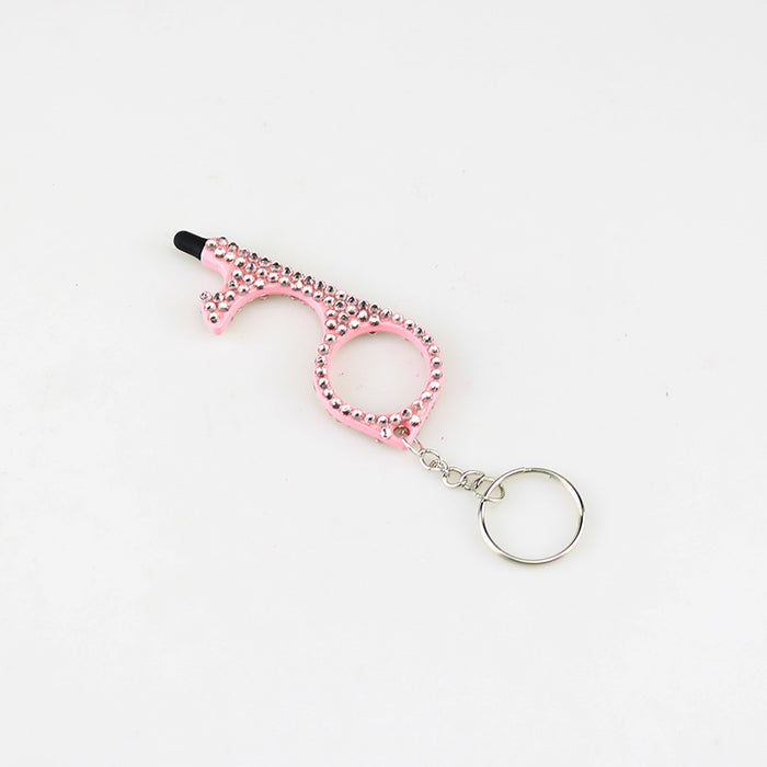 Wholesale Alloy Multifunctional Double-sided Diamond Door Opener Keychain JDC-KC-TouMS032