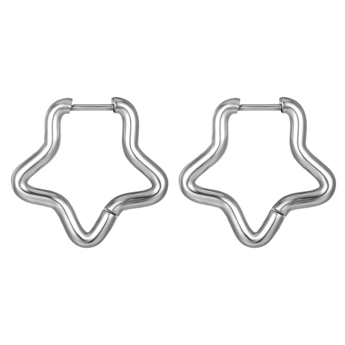 Wholesale geometric shaped ear buckle titanium steel earrings
