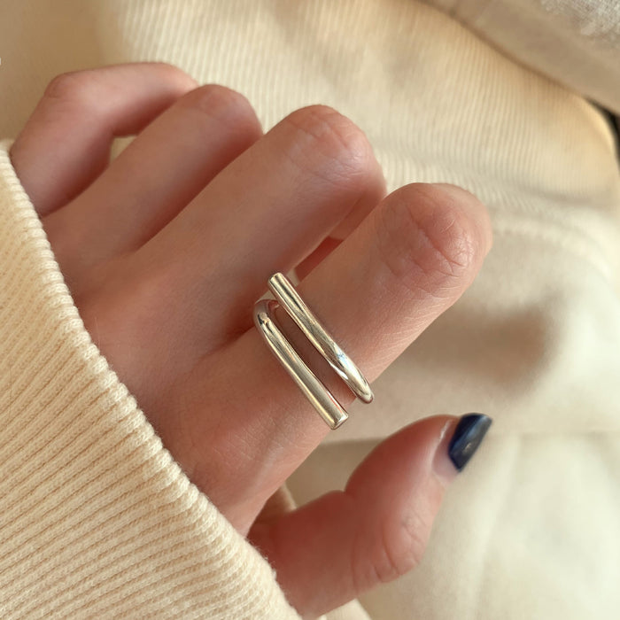 Wholesale Finger sterling silver ring, light luxury, niche, personalized, fashionable ring