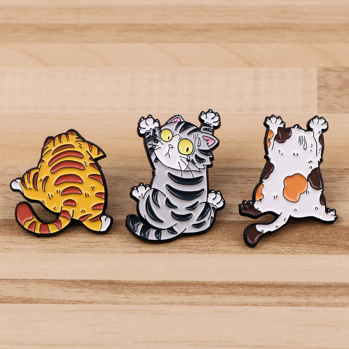 Wholesale Cartoon cute cat brooch badge clothing backpack decorative alloy