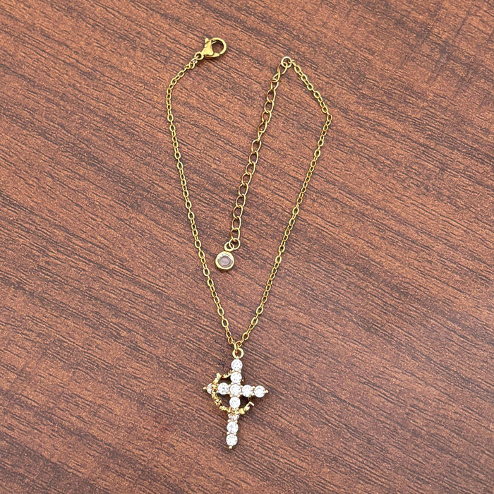 Wholesale Rotating Circle Cross Ring Zircon Cross Bracelet