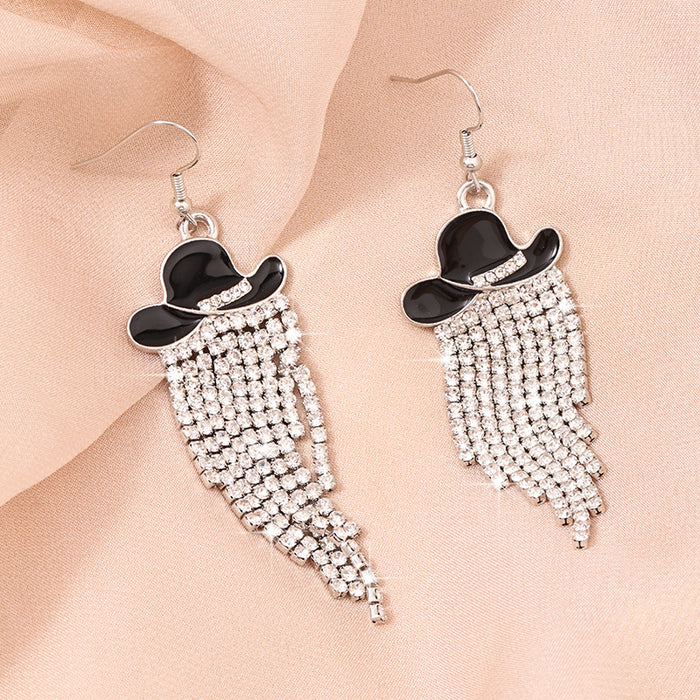 Wholesale personality niche western boots earrings women diamond pendant new earrings ladies ear jewelry