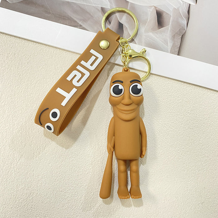 Wholesale Funny Abstract Animal Keychain Pendant Wooden Man Shark Bag Accessories Creative Gifts