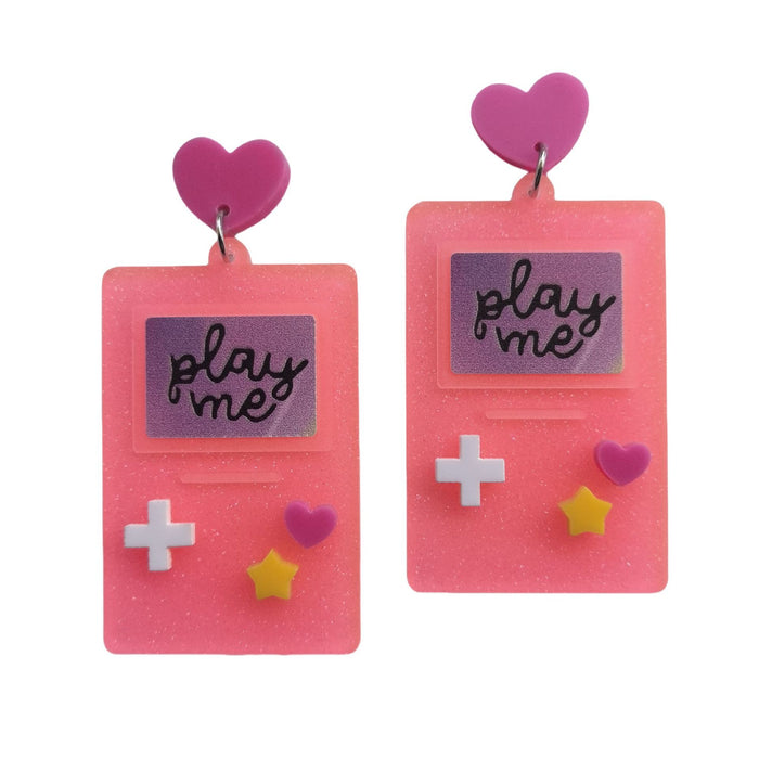 Wholesale Acrylic colorful English letters retro cute star game console earrings