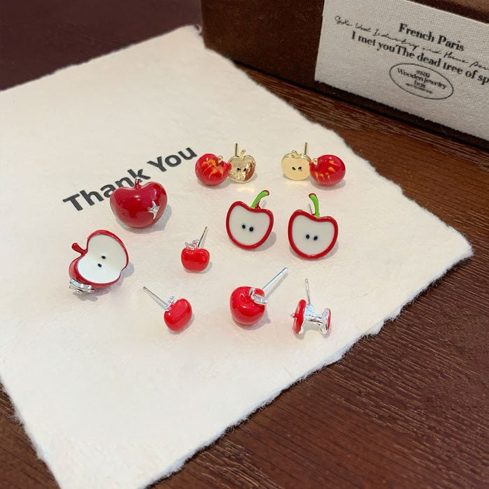 Wholesale Cute Red Earrings Studs Set for Everyday Jewelry Accessory