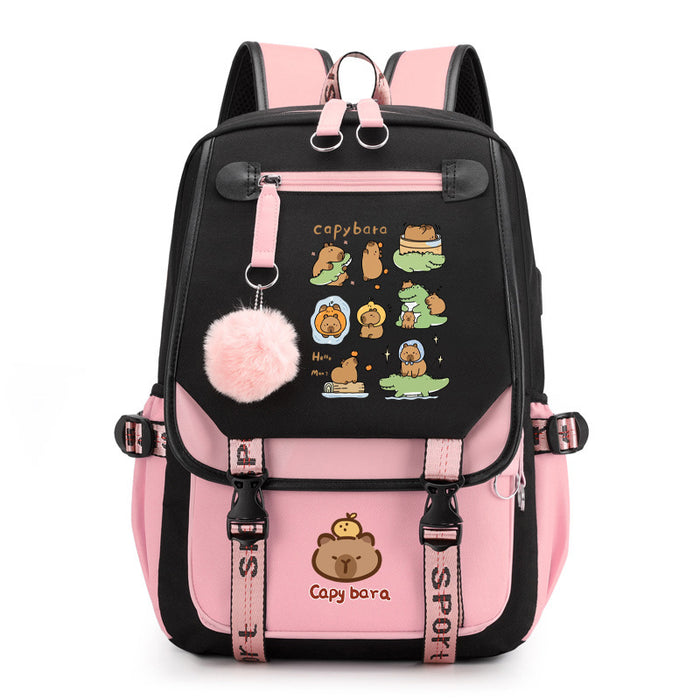 Wholesale Cute cartoon large-capacity backpack bag for boys and girls in elementary and middle school.
