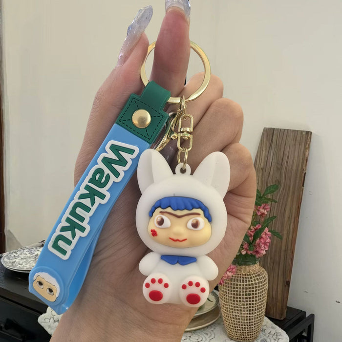 Wholesale Cartoon soft rubber 3D doll pendant Keychains