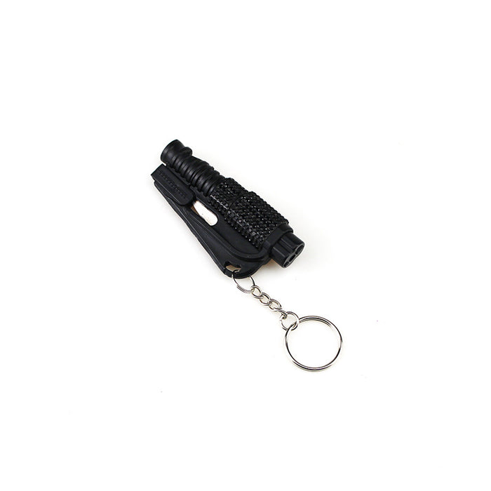 Wholesale Plastic Diamond 3-in-1 Whistle Keychain JDC-KC-TouMS012