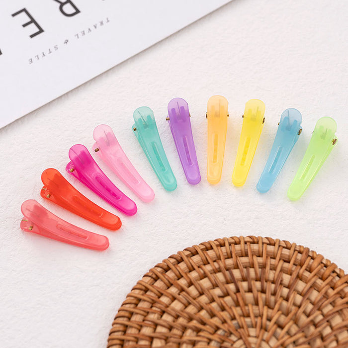 Wholesale  color  clip jelly color hair clip color translucent small clip 3.5cm plastic hair clip Accessories