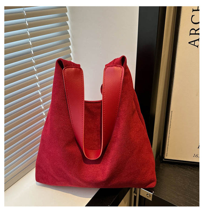 Wholesale Large Capacity Casual Fashion Suede Shoulder Tote Bag JDC-SD-HT014