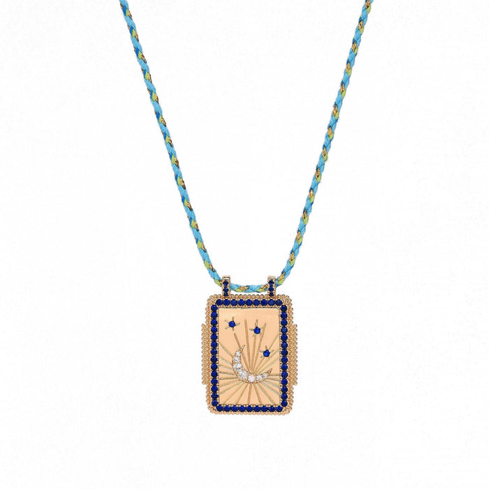 Wholesale Copper Retro Tarot Card Pendant Necklace With Gemstone Trendy Fashion Jewelry Accessory Boutique Resale Gift