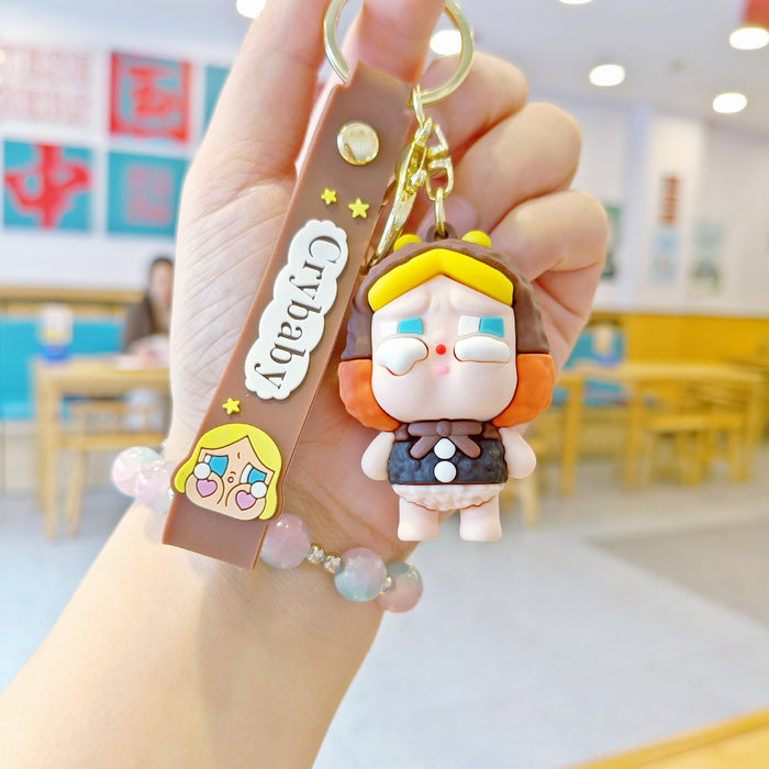 Wholesale Tears Doll Cartoon Keychain Cute Doll Children' s School Bag Pendant Car Keychain Doll Machine Small Gift