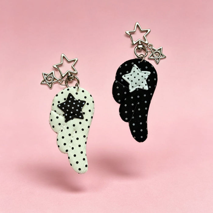 Wholesale Angel Wings Polka Dot Design Keychain Phone Charm Pendant Everyday Accessory