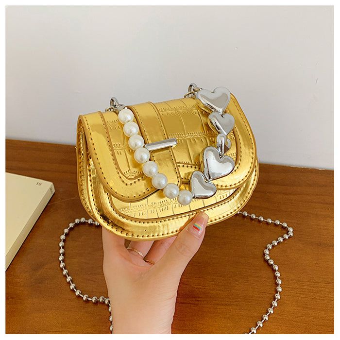 Wholesale Mini small bag, high-end texture diagonal bag, fashionable glossy chain shoulder bag