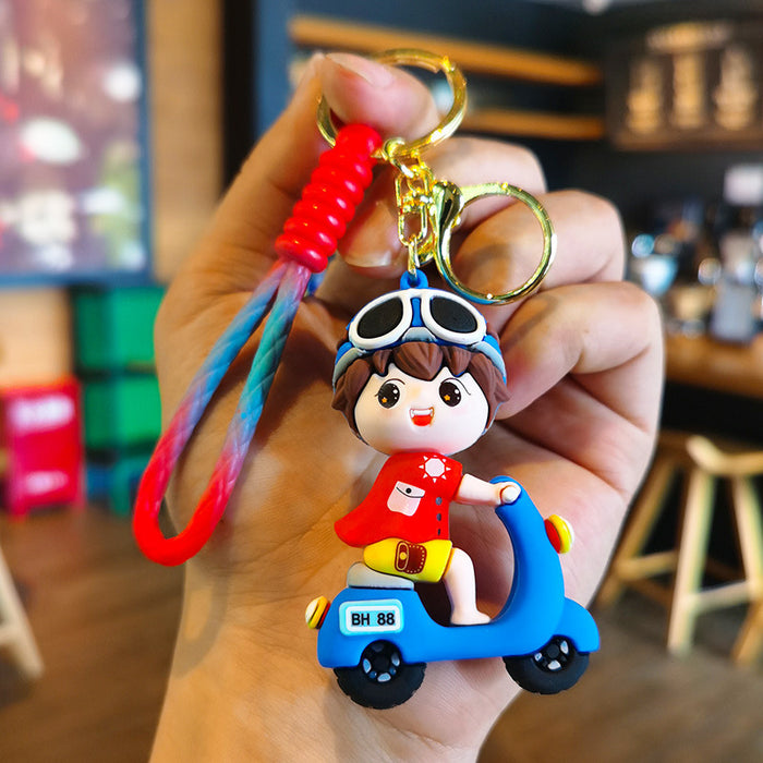 Wholesale Cartoon Tram 3D Rubber Keychain JDC-KC-Tingm054