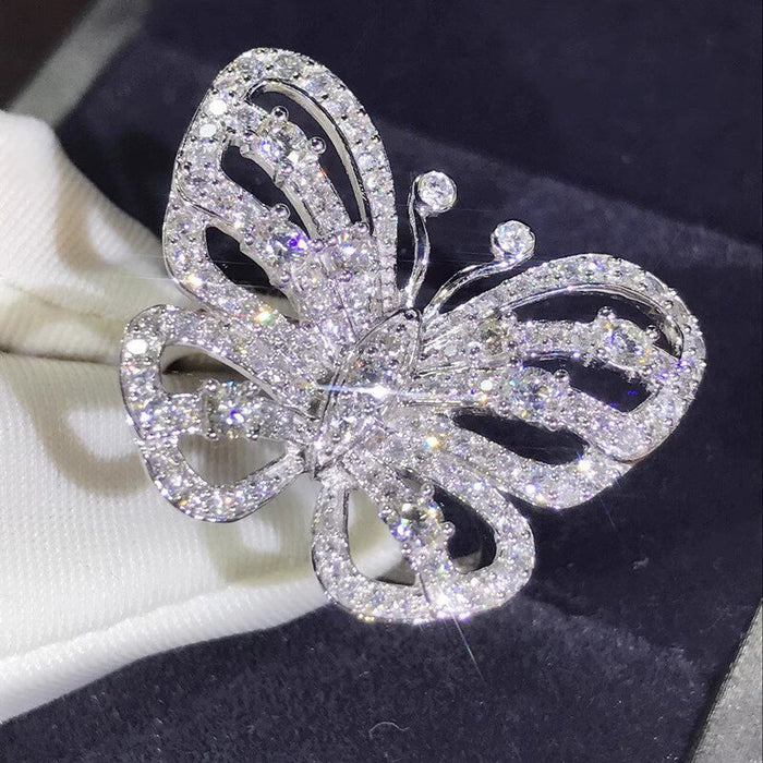 Wholesale The butterfly sparkling ring