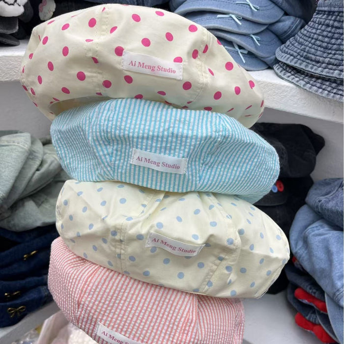 Wholesale Wave point octagonal beret thin cloud design newsboy painter hat