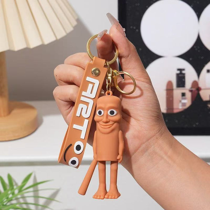 Wholesale Cute PVC cartoon hot-selling shark and stick figure keychains
