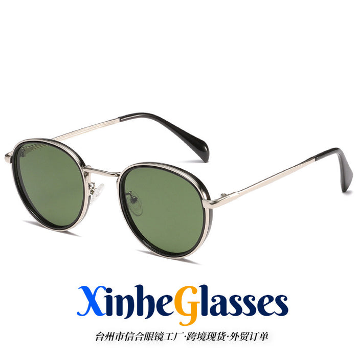 Wholesale Round-Frame Metal Anti-UV Sunglasses