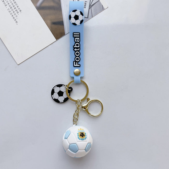 Wholesale epoxy team football keychain pendant bag car key chain accessories gift