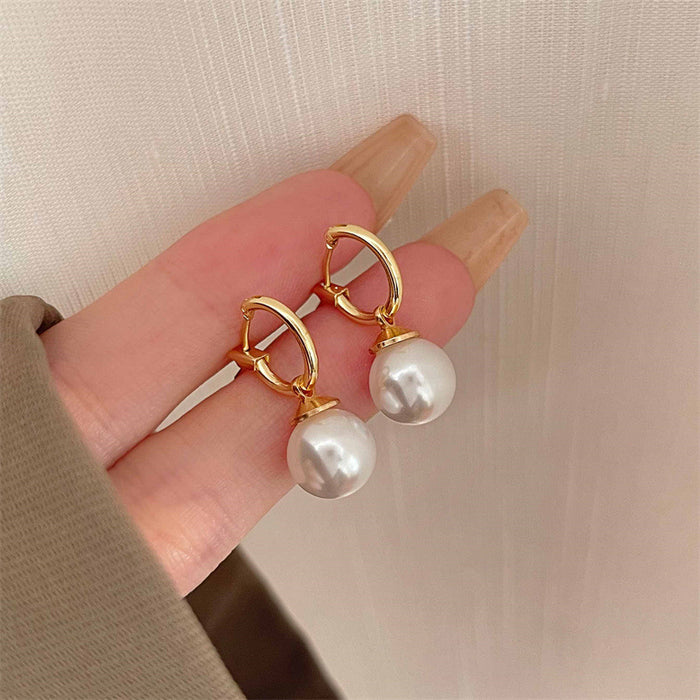 Wholesale  Pearl Ear Buckle Pendant Women's  Retro  Earrings