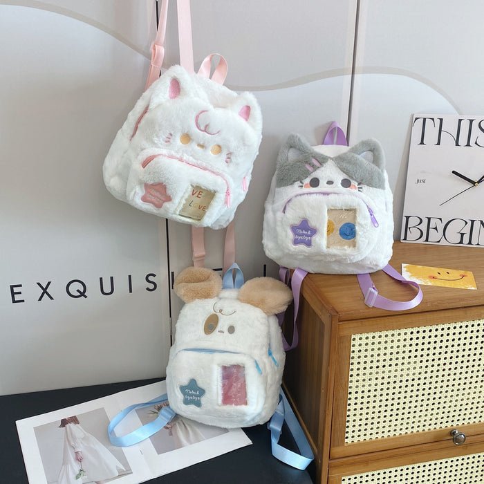 Wholesale Cartoon cute plush puppy backpack