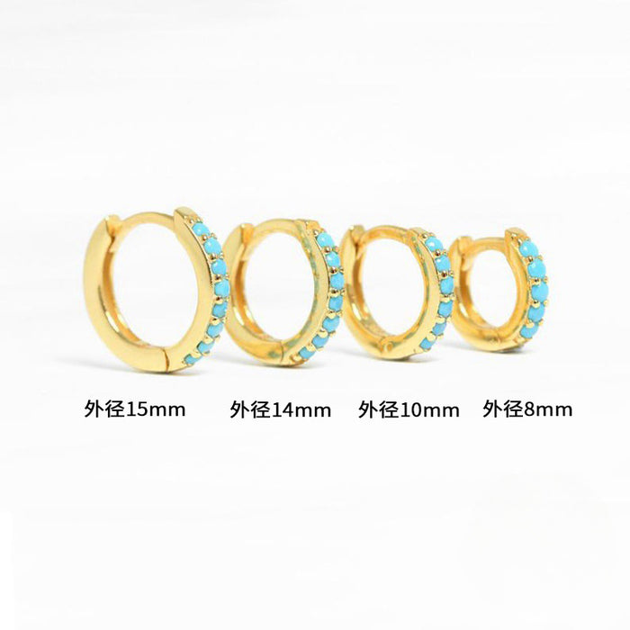 Wholesale Single row diamond studded small earrings, ear buckles, fashionable and high-end gold and silver ear accessories