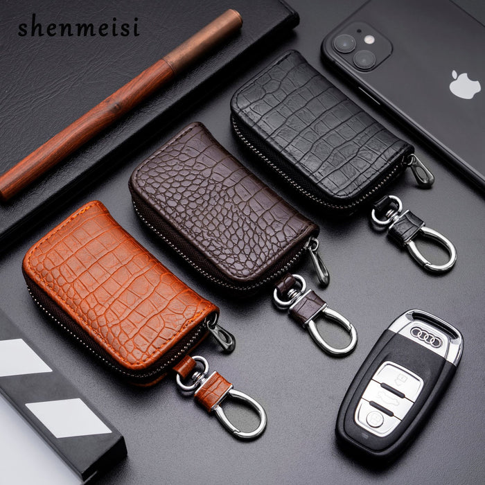 Wholesale Business Universal Car Key Bag Crocodile Pattern Zipper Car Key Protection Cover Car Supplies JDC-KC-XQ001