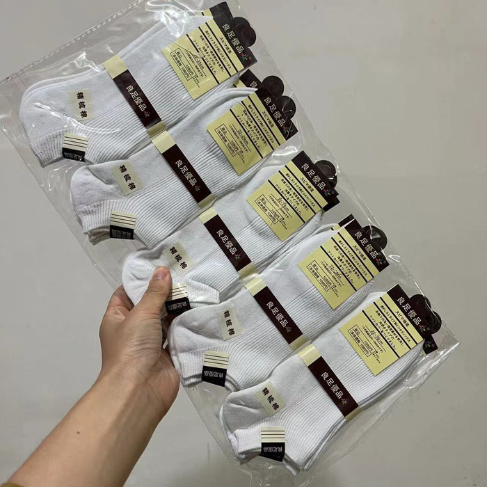 Wholesale Combed cotton socks, thin, breathable, shallow mouth boat socks, anti odor and sweat absorbing short tube cotton socks