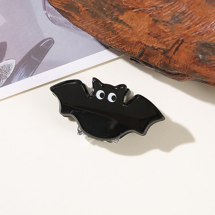 Wholesale Halloween imitation acetate  funny dark style shark clip personality creative pumpkin hairpin ghost clip