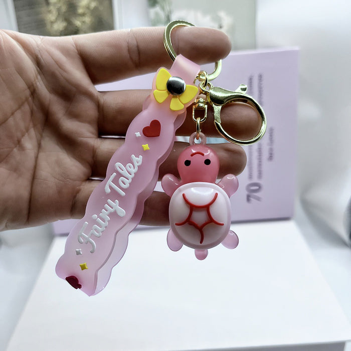 Wholesale Creative Cartoon Colorful PVC Mini Turtle Keychain JDC-KC-Biaopan012