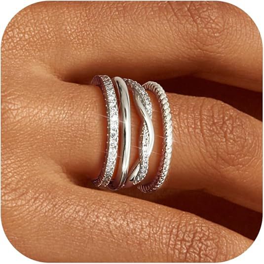 Wholesale Stackable gold ring with no color change, exquisite gold-plated fine ring, zircon thumb ring