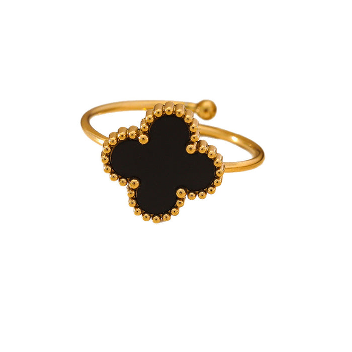 Wholesale Four-Leaf Ring for Women,  New Adjustable Opening,  Small,  Fresh and Compact Design Jewelry