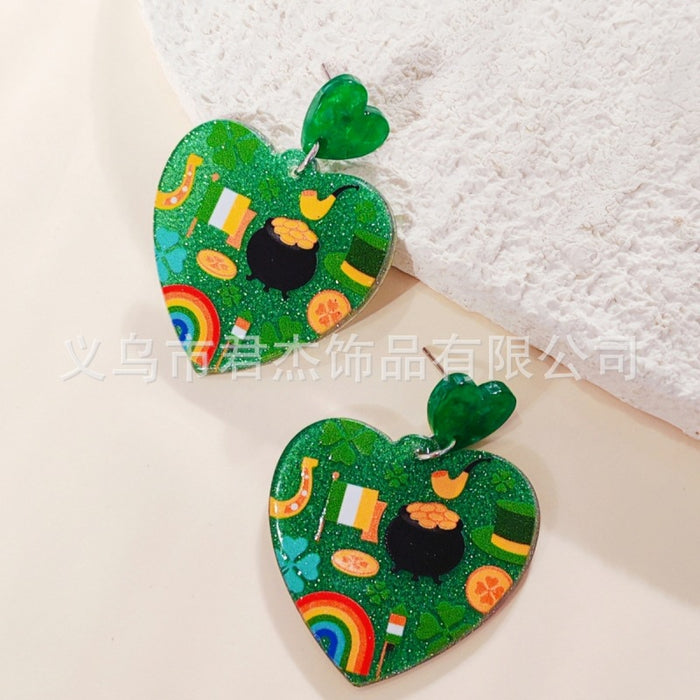 Wholesale Earrings Sparkling Pink Lucky Grass Eardrops Earrings Accessories