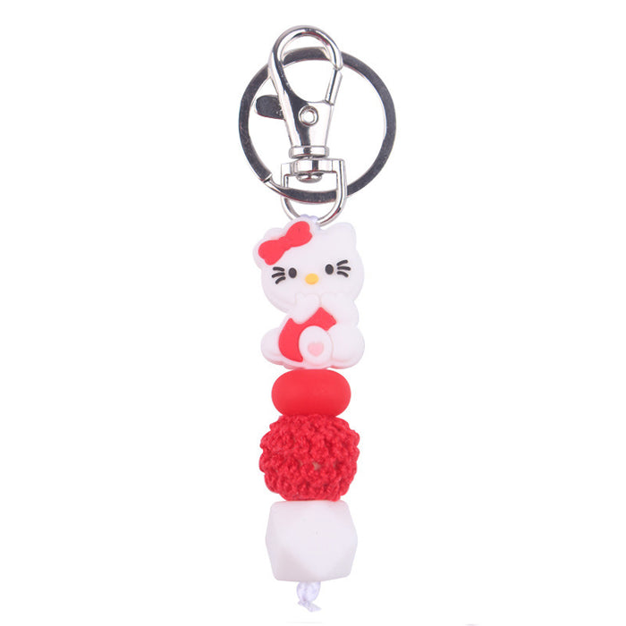 Wholesale Cartoon Silicone Beads Keychain JDC-KC-GuangTian036